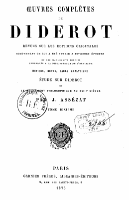 Couverture de Diderot - Oeuvres 10